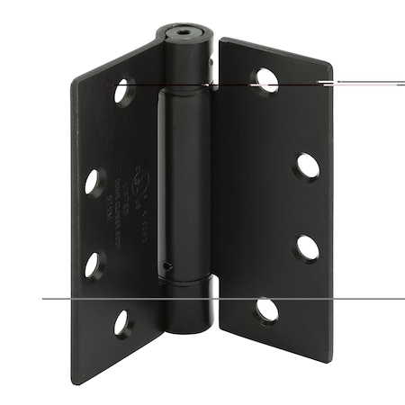 Prime-Line Door Hinge Commercial UL Adjust Self-Close, 4-1/2 in. with Sq. Corners, Matte Black 3 Pack U 1158483